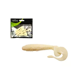 Wizard Harpex Twist Grub Pro Blanc 7cm Twister 5 pièces