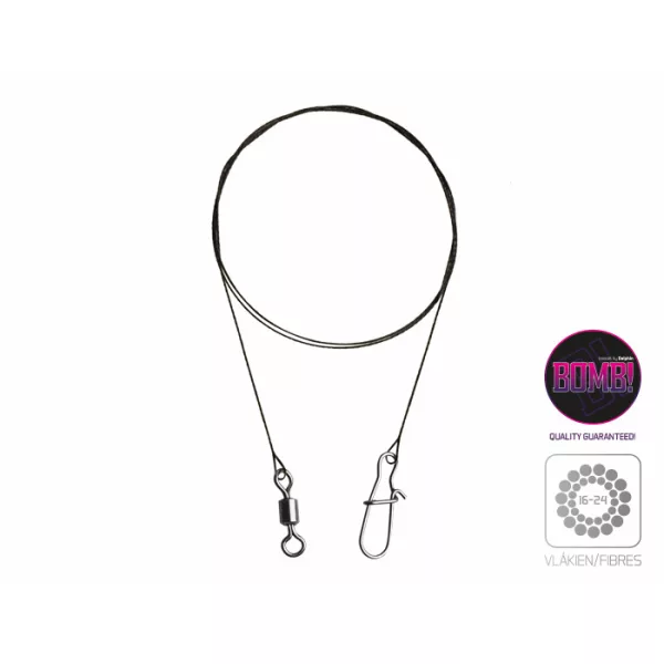 Delphin Fil de tungstène BOMB! avec émerillon et agrafe / 16 brins 2pcs/30cm/9kg