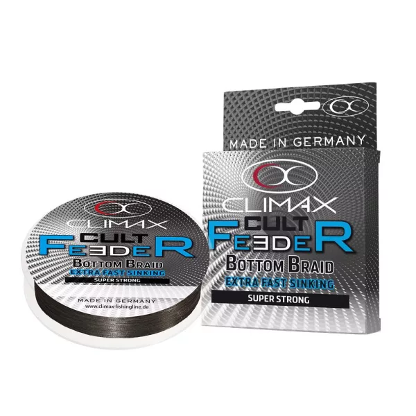 Climax Cult Feeder Bottom Braid 110m 0,12mm 5,0kg Dark Grey Fonott Főzsinór
