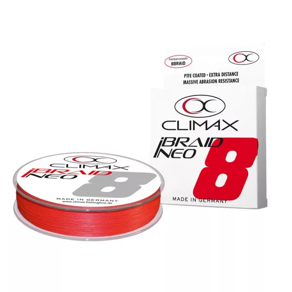 Climax iBraid Neo X8 Fluo Red 135m 0,10mm 6,7kg Fonott Főzsinór