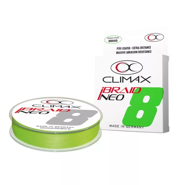 Climax iBraid Neo X8 Fluo Chartreuse 135m 0,25mm 20,5kg Fonott Főzsinór