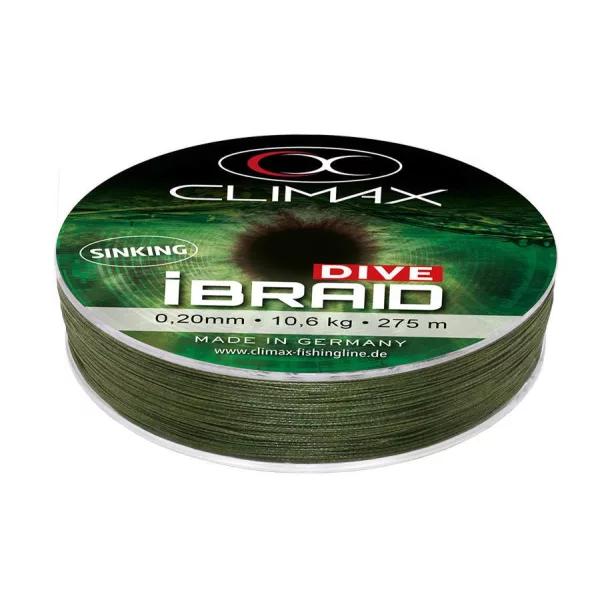 Climax iBraid Dive Sinking Olive Green 275m 0,18mm 9,5kg Fonott Főzsinór