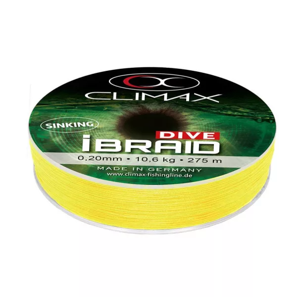 Climax iBraid Dive Sinking Fluo Yellow 275m 0,18mm 9,5kg Fonott Főzsinór