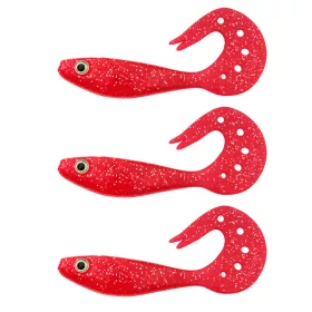   Nevis Twister Shad Vantage 9cm 6,56gr 3db/cs /paillettes-rouges/ Leurre en plastique
