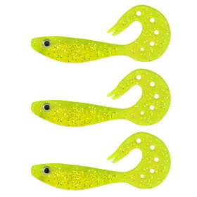   Nevis Twister Shad Vantage 9cm 6,56gr 3db/cs /paillettes-jaunes/ Leurre en plastique