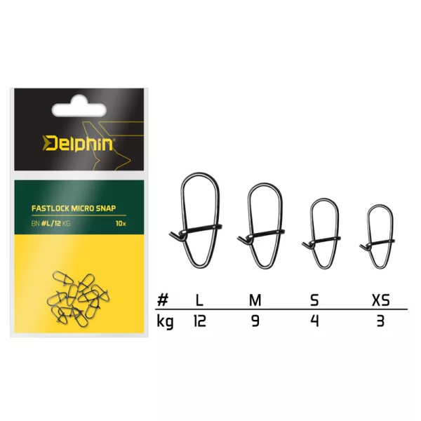 Delphin Fastlock micro snap /10pcs L/12kg