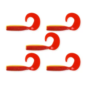   Nevis Twister 7,5cm 4,17gr 5db/cs Leurre en plastique Jaune-rouge
