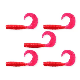   Nevis Twister 7,5cm 4,17gr 5db/cs Leurre en plastique Paillettes Rouge