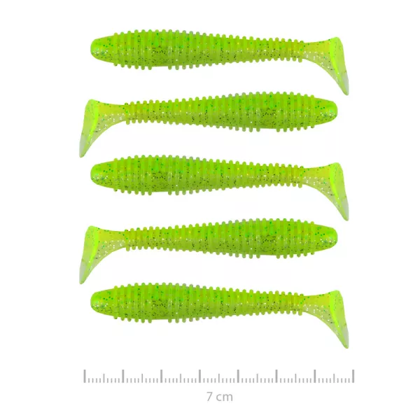 Nevis Vantage Swinger 7cm 2,96gr 5db/cs Vert Fluo Paillettes III. Appât en plastique