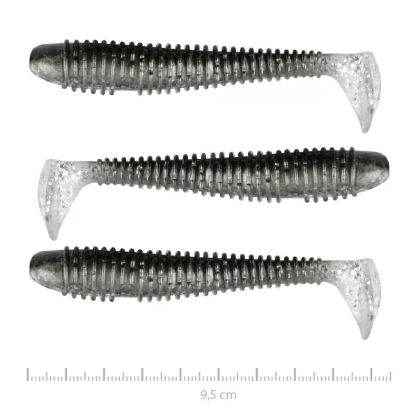 Nevis Vantage Swinger 9,5cm 7,18gr 3db/cs Noir-Argent Paillettes II. Appât en plastique