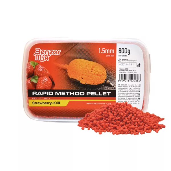 Benzár Mix Rapid Method Pellet 1,5mm Fraise-Krill Boîte de pellets 600gr