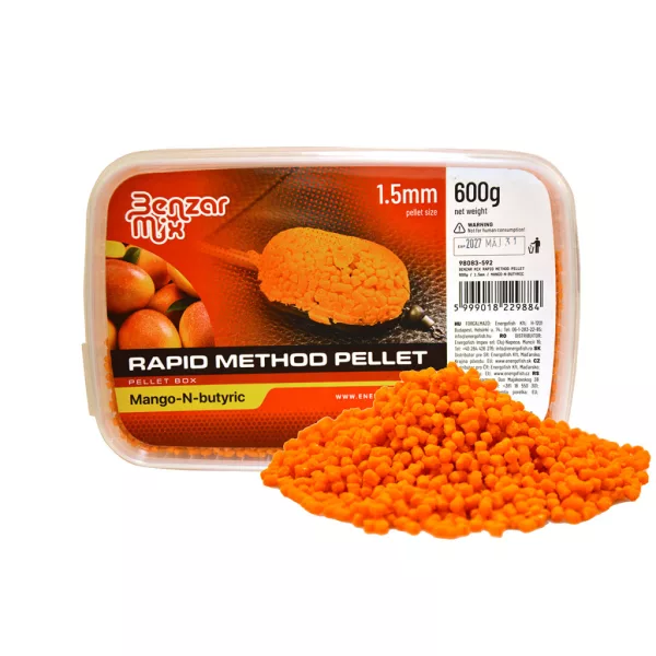 Benzár Mix Rapid Method Pellet 1,5mm Mangue-Acide Butyrique Boîte de pellets 600gr