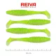 Reiva Zander Power Shad 10cm 7,05gr 4 pièces/paquet (Fluo Vert Paillettes I.) Leurre en plastique
