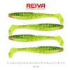 Reiva Zander Power Shad 10cm 7,05gr 4 pièces/paquet (Paillettes Vert-Orange) Leurre souple en plastique