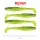 Reiva Zander Power Shad 10cm 7,05gr 4 pièces/paquet (Paillettes Vert-Orange) Leurre souple en plastique