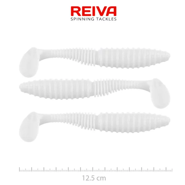 Reiva Zander Power Shad Leurre souple Classic White 12,5cm 3pcs