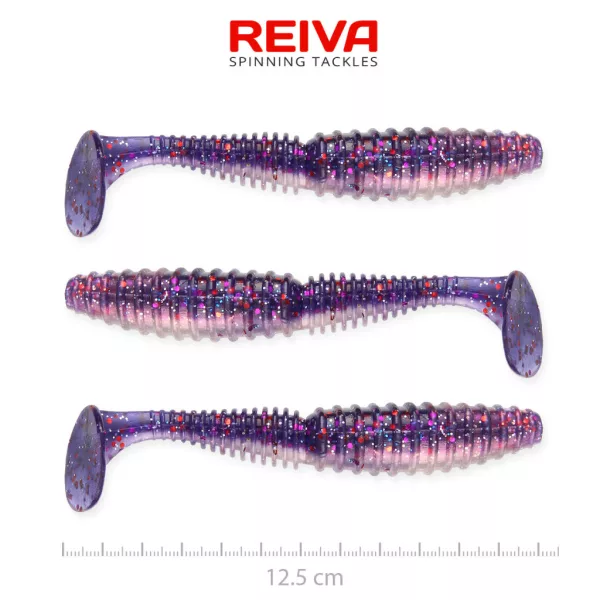 Reiva Zander Power Shad Purple Pearl 12,5cm Leurre en plastique 3pcs
