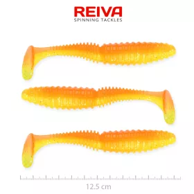   Reiva Zander Power Shad Shiny Orange 12,5cm Leurre en plastique 3pcs