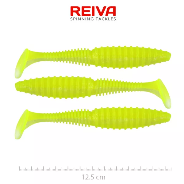 Reiva Zander Power Shad Leurre souple Flash Lemonade 12,5cm 3pcs