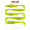 Reiva Zander Power Shad 8cm 3,18gr 5 pièces/paquet (Paillettes Vert Fluo II.) Leurre souple en plastique