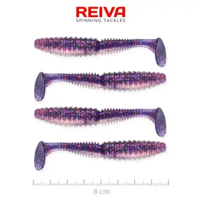   Reiva Zander Power Shad Purple Pearl 8cm Leurre en plastique 4pcs