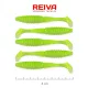 Reiva Zander Power Shad 8cm 3,18gr 5 pièces/paquet (Paillettes Vert Fluo I.) Leurre souple en plastique
