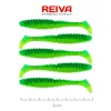 Reiva Zander Power Shad 8cm 3,18gr 5 pièces/paquet (Paillettes vertes) Leurre souple en plastique