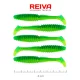 Reiva Zander Power Shad 8cm 3,18gr 5 pièces/paquet (Paillettes vertes) Leurre souple en plastique