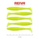 Reiva Zander Power Shad 8cm 3,18gr 5 pièces/paquet (Vert Fluo) Leurre souple en plastique