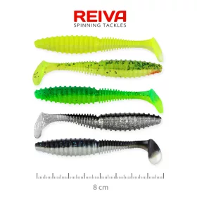   Reiva Zander Power Shad 8cm 3,18gr 5 pièces/paquet (5 couleurs) Leurre souple en plastique