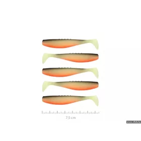   Leurre souple Reiva Flat Minnow Shad 10cm 4 pièces/paquet (Noir-Blanc-Orange)