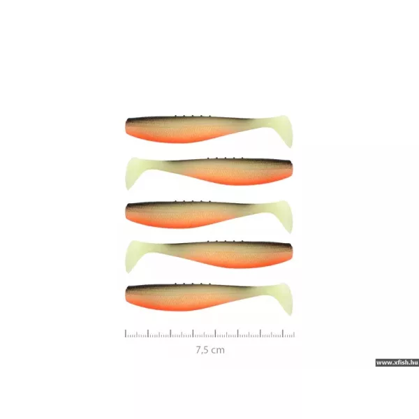 Leurre souple Reiva Flat Minnow Shad 10cm 4 pièces/paquet (Noir-Blanc-Orange)