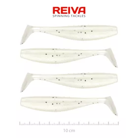  Reiva Flat Minnow Shad 10cm Pearl Dot Leurre en plastique 4pcs