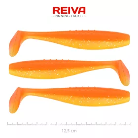   Reiva Flat Minnow Shad 12,5cm Shiny Orange Leurre Souple 3pcs