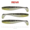 Reiva Flat Minnow shad 12,5cm 3 pièces/paquet (Noir-Argent Paillettes) Leurre en plastique