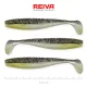 Reiva Flat Minnow shad 12,5cm 3 pièces/paquet (Noir-Argent Paillettes) Leurre en plastique