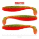 Reiva Flat Minnow shad 12,5cm 3 pièces/paquet (Vert-Orange Paillettes) Leurre en plastique
