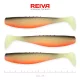 Reiva Flat Minnow shad 12,5cm 3 pièces/paquet (Noir-Blanc-Orange) Leurre en plastique