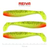 Reiva Flat Minnow shad 12,5cm 3 pièces/paquet (Vert-Rouge Paillettes) Leurre en plastique