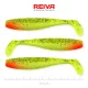 Reiva Flat Minnow shad 12,5cm 3 pièces/paquet (Vert-Rouge Paillettes) Leurre en plastique