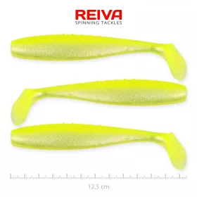   Reiva Flat Minnow shad 12,5cm 3 pièces/paquet (Jaune-Argent) Leurre en plastique