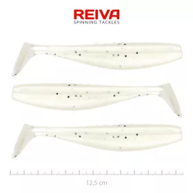 Reiva Flat Minnow Shad 12,5cm Pearl Dot Leurre Souple 3pcs