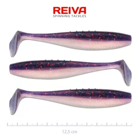   Reiva Flat Minnow Shad 12,5cm Purple Pearl Leurre Souple 3pcs
