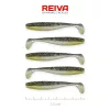 Reiva Flat Minnow shad 7,5cm 5 pièces/paquet (Noir-Argent Paillettes) Leurre en plastique
