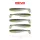 Reiva Flat Minnow shad 7,5cm 5 pièces/paquet (Noir-Argent Paillettes) Leurre en plastique