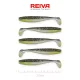 Reiva Flat Minnow shad 7,5cm 5 pièces/paquet (Noir-Argent Paillettes) Leurre en plastique