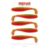 Reiva Flat Minnow shad 7,5cm 5 pièces/paquet (Vert-Orange Paillettes) Leurre en plastique