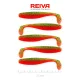 Reiva Flat Minnow shad 7,5cm 5 pièces/paquet (Vert-Orange Paillettes) Leurre en plastique