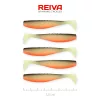 Reiva Flat Minnow shad 7,5cm 5 pièces/paquet (Noir-Blanc-Orange) Leurre en plastique