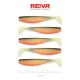 Reiva Flat Minnow shad 7,5cm 5 pièces/paquet (Noir-Blanc-Orange) Leurre en plastique